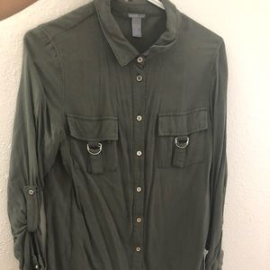 Army Green Button Down Shirt
